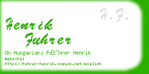 henrik fuhrer business card